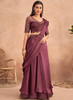 Beautiful Purple Appliqu And Sequence Embroidery Lehenga Saree201