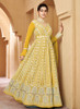 Beautiful Pastel Yellow Lucknowi Embroidery Anarkali Gown227