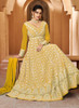 Beautiful Pastel Yellow Lucknowi Embroidery Anarkali Gown227