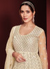 Beautiful Cream Beige Sequence Embroidery Festive Anarkali Gown238