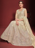Beautiful Cream Beige Sequence Embroidery Festive Anarkali Gown238