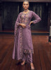 Beautiful Purple Embroidery Designer Silk Pant Style Suit247