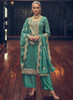 Beautiful Sea Green Embroidery Designer Silk Pant Style Suit249