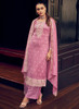 Beautiful Pink Embroidery Designer Silk Pant Style Suit250