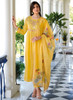 Beautiful Yellow Embroidery Cotton Anarkali Pant Suit253
