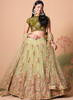 Beautiful Olive Green Multi Embroidery Wedding Lehenga Choli261