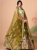 Beautiful Mehendi Green Multi Embroidery Wedding Lehenga Choli262