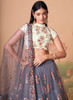 Beautiful Slate Grey Multi Embroidery Wedding Lehenga Choli266