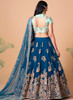 Beautiful Royal Blue Multi Embroidery Wedding Lehenga Choli268