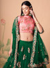 Beautiful Green And Pink Multi Embroidery Wedding Lehenga Choli271