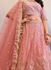 Beautiful Peach Mirror Work Embroidery Wedding Lehenga Choli277