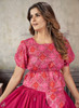 Beautiful Hot Pink Sequence Embroidery Traditional Flared Skirt And Top280