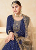 Beautiful Royal Blue Embroidery Festive Silk Anarkali Suit309