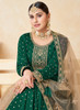 Beautiful Green Embroidery Festive Silk Anarkali Suit311