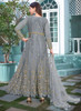 Beautiful Light Grey Multi Embroidery Designer Anarkali Suit323