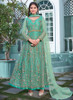 Beautiful Sea Green Multi Embroidery Designer Anarkali Suit324