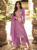 Beautiful Purple Sequence Embroidery Silk Palazzo Suit331