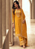 Beautiful Yellow Sequence Embroidery Silk Palazzo Suit332