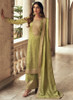 Beautiful Green Sequence Embroidery Silk Palazzo Suit333
