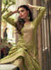 Beautiful Green Sequence Embroidery Silk Palazzo Suit333