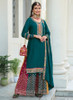 Beautiful Turquoise Multi Embroidery Traditional Gharara Style Suit336