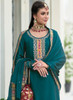 Beautiful Turquoise Multi Embroidery Traditional Gharara Style Suit336