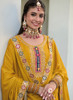 Beautiful Yellow Multi Embroidery Traditional Gharara Style Suit338