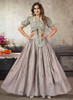 Beautiful Green And Lilac Sequence Embroidery Traditional Flared Skirt And Top343