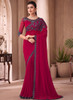 Beautiful Magenta Sequence Embroidery Traditional Wedding Saree365