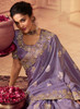 Beautiful Lavender Golden Sequence Embroidered Wedding Saree368