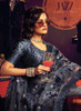 Beautiful Navy Blue Sequence Embroidery Partywear Saree372