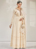 Beautiful Off White Chikankari Embroidery Wedding Anarkali Gown384