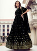 Beautiful Black Golden Sequence Embroidery Wedding Anarkali Gown389