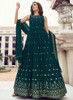 Beautiful Turquoise Sequence Embroidery Wedding Anarkali Gown390