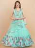 Beautiful Mint Green Embroidered Shaded Georgette Anarkali Gown394