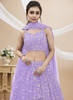 Beautiful Lavender Sequence Embroidery Wedding Lehenga Choli401
