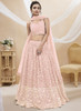 Beautiful Light Pink Sequence Embroidery Wedding Lehenga Choli404
