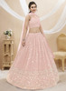 Beautiful Light Pink Sequence Embroidery Wedding Lehenga Choli404