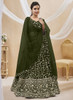 Beautiful Olive Green Sequence Embroidery Wedding Lehenga Choli405