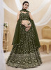 Beautiful Olive Green Sequence Embroidery Wedding Lehenga Choli405