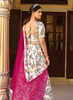 Beautiful White And Rani Pink Floral Printed Silk Lehenga Choli409