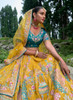 Beautiful Yellow Multi Embroidery Wedding Lehenga Choli414