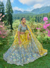 Beautiful Yellow And Blue Multi Embroidery Wedding Lehenga Choli416