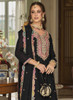 Beautiful Black Resham Thread Multi Embroidery Palazzo Suit467