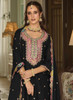 Beautiful Black Resham Thread Multi Embroidery Palazzo Suit467