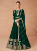 Beautiful Green Golden Sequence Embroidery Anarkali Gown With Belt484