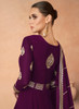 Beautiful Wine Golden Sequence Embroidery Anarkali Gown With Belt486