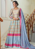 Beautiful Blue Sequence Embroidery Digital Printed Anarkali Suit489