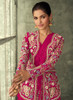 Beautiful Hot Pink Multi Embroidery Saree Gown With Jacket498