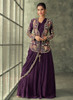 Beautiful Deep Purple Multi Embroidery Saree Gown With Jacket500